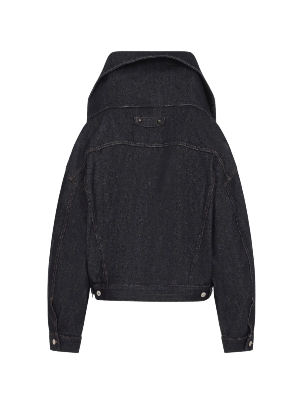 Balenciaga exaggerated-collar denim jacket Blauw