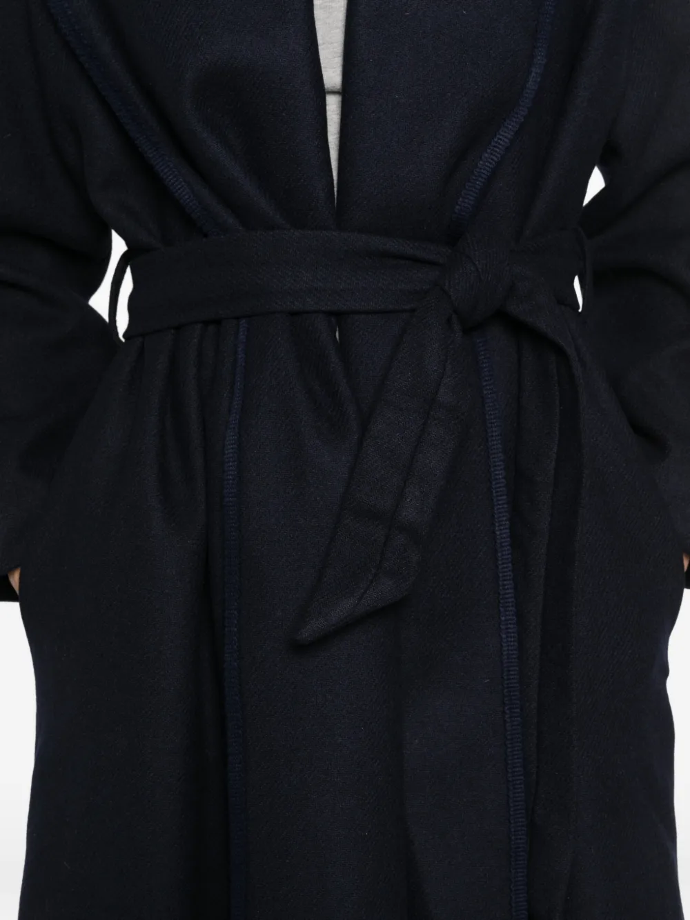 TWINSET Jas met sjaalkraag en ceintuur Blauw