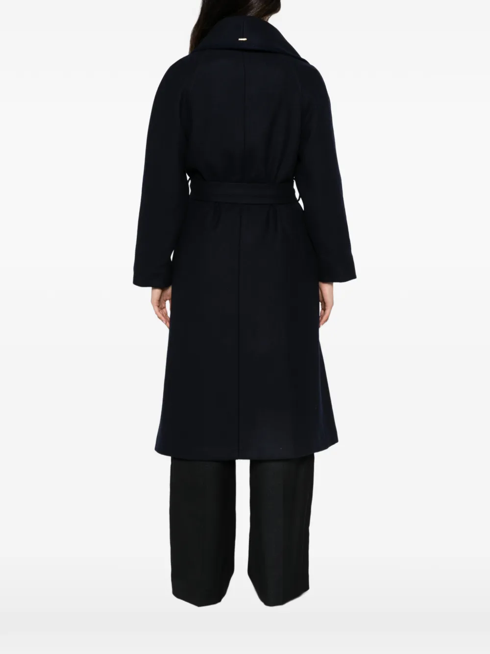 TWINSET Jas met sjaalkraag en ceintuur Blauw