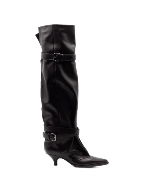 Elena Iachi buckle-strap pointed-toe boots