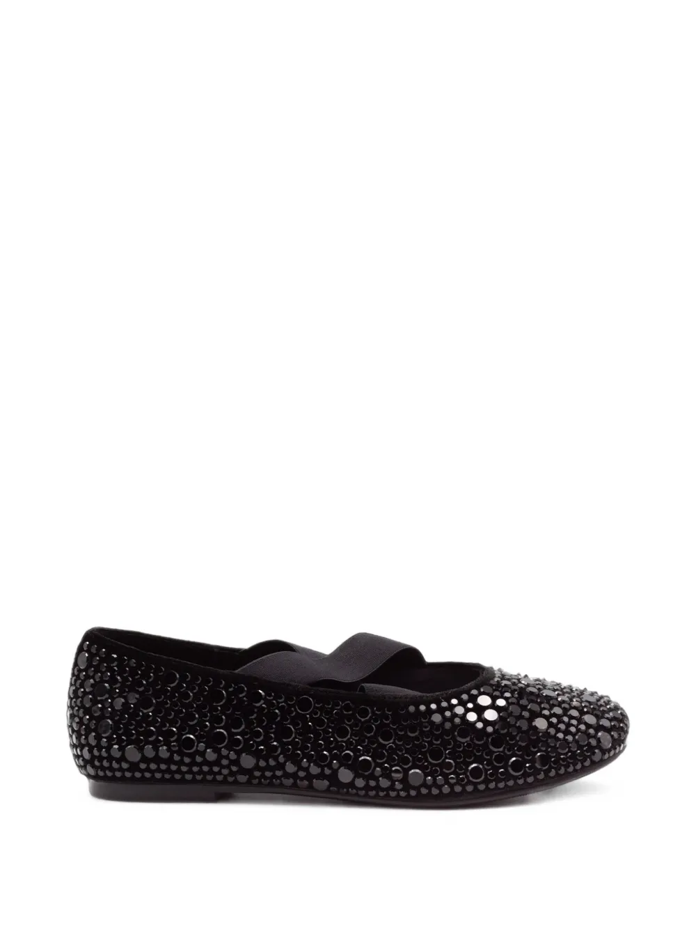 TWENTY FOURHAITCH stud-embellished elasticated ballet flats
