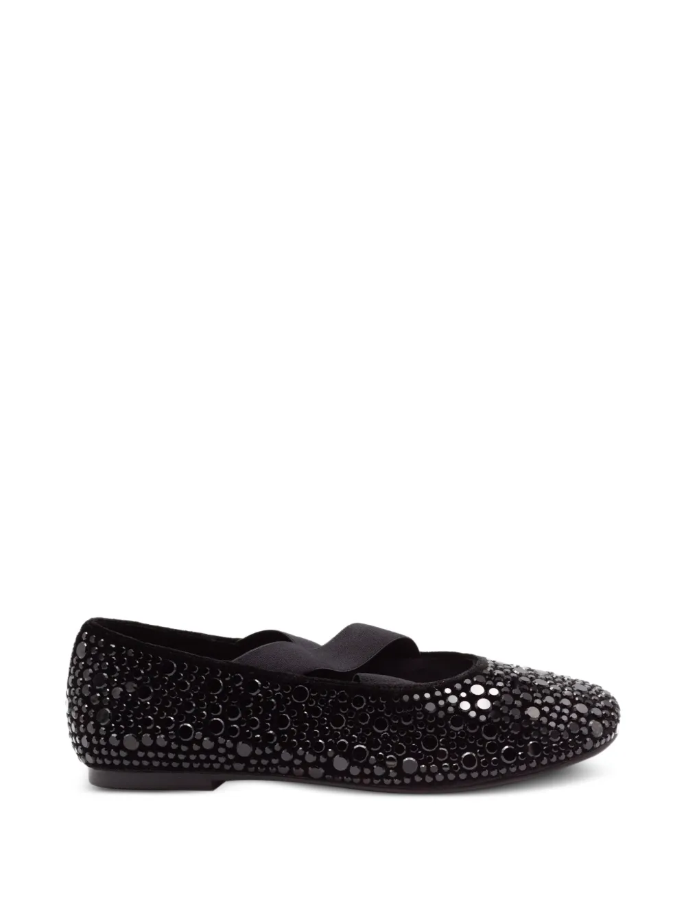 TWENTY FOURHAITCH stud-embellished elasticated ballet flats - Nero