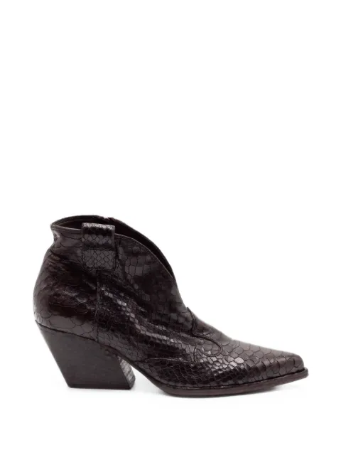 Elena Iachi reptile-print leather ankle boots