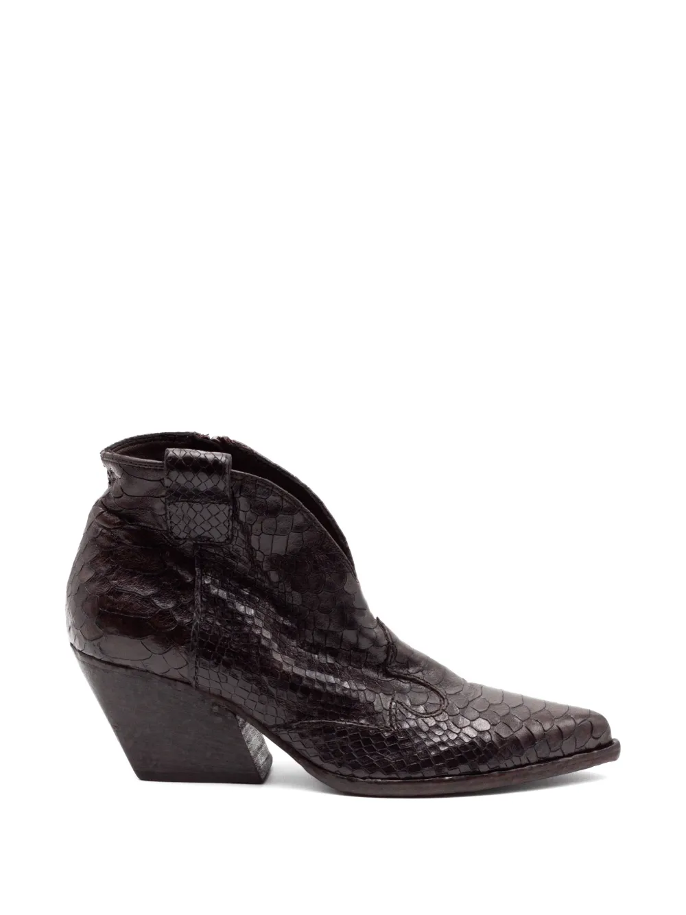 Elena Iachi reptile-print leather ankle boots
