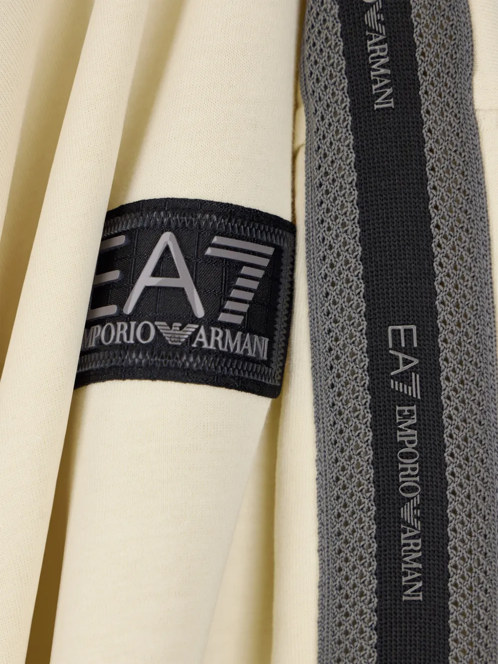 Emporio Armani Kids EA7 T-shirt met logoband Beige