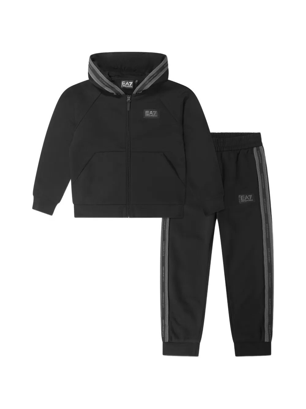 Emporio Armani Kids EA7 logo-patch tracksuit - Nero