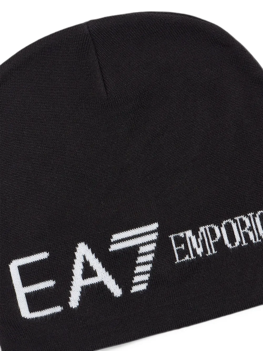 Ea7 Emporio Armani knitted beanie hat Zwart
