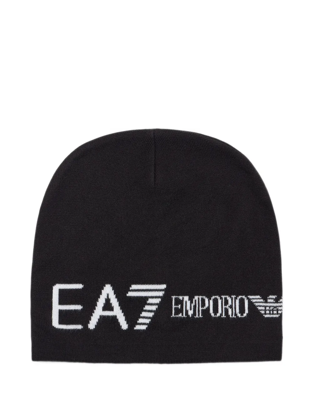 Ea7 Emporio Ar i knitted beanie hat Zwart