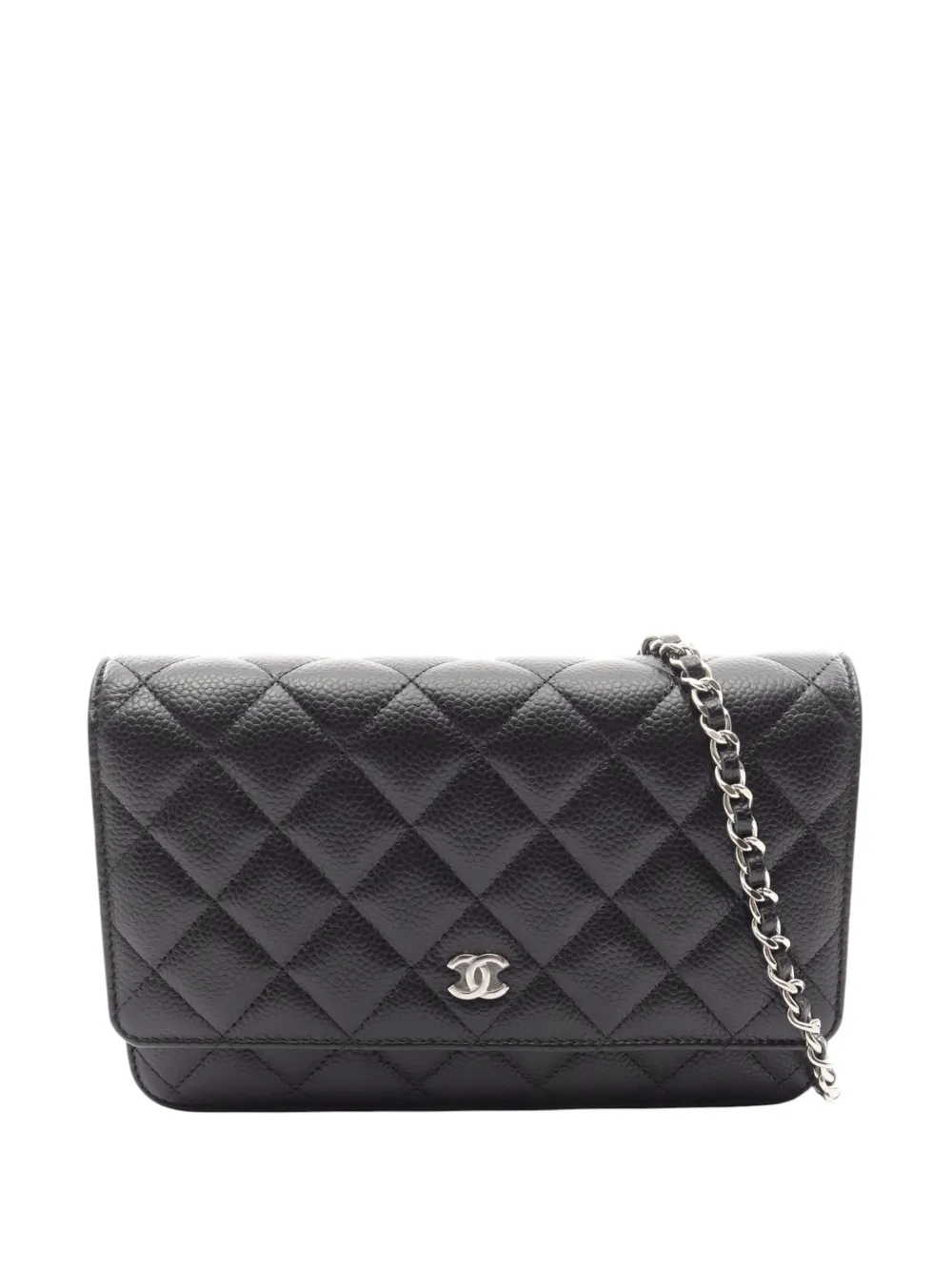 CHANEL Pre-Owned 2021-2026 CC Quilted Caviar Wallet on Chain crossbody bag - Nero