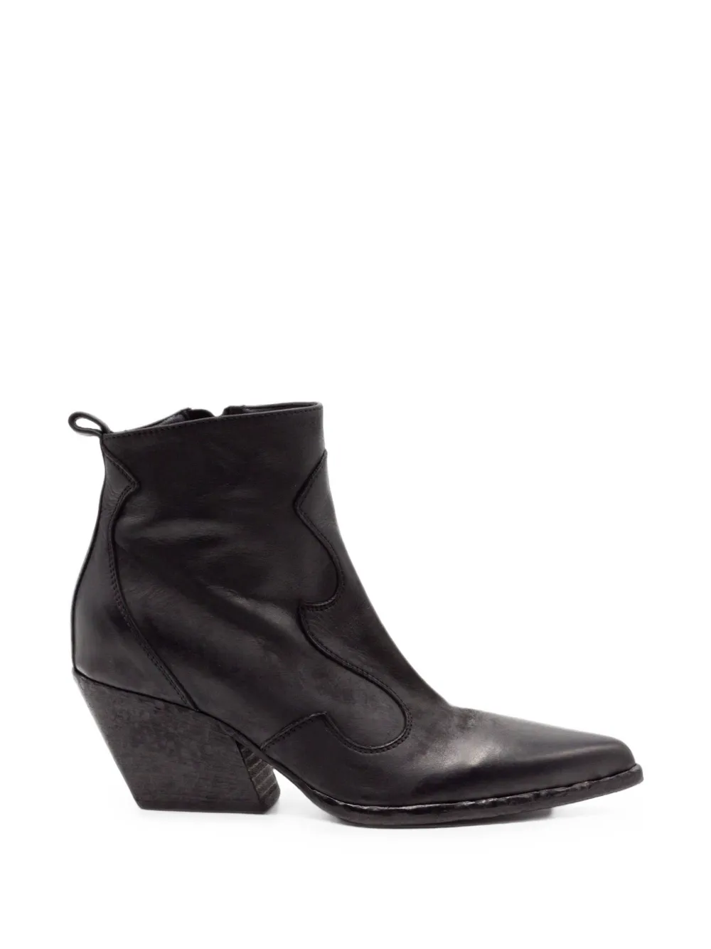 Elena Iachi Western-style Leather Boots In Black