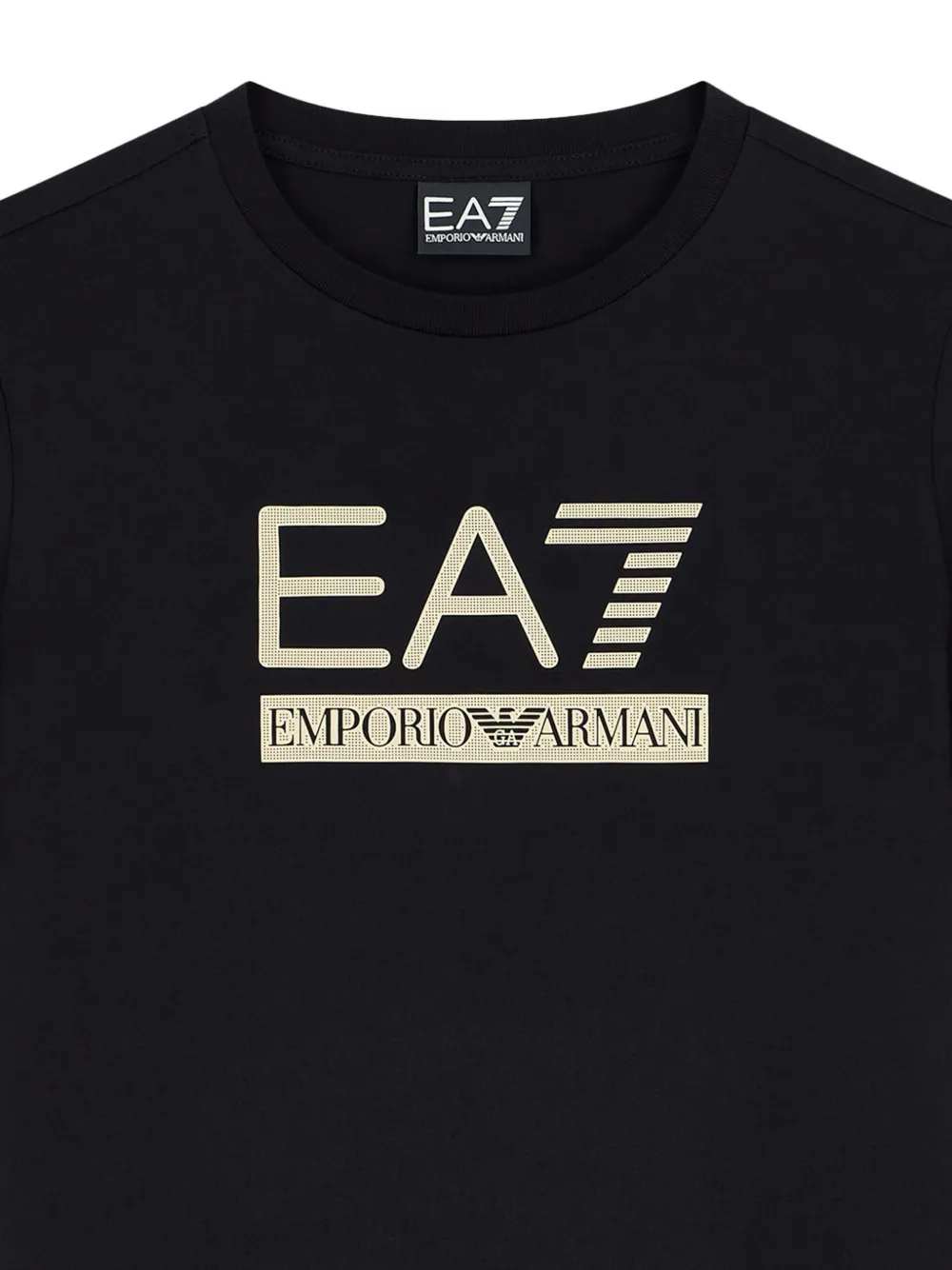 Emporio Armani Kids EA7 T-shirt met logoprint Zwart