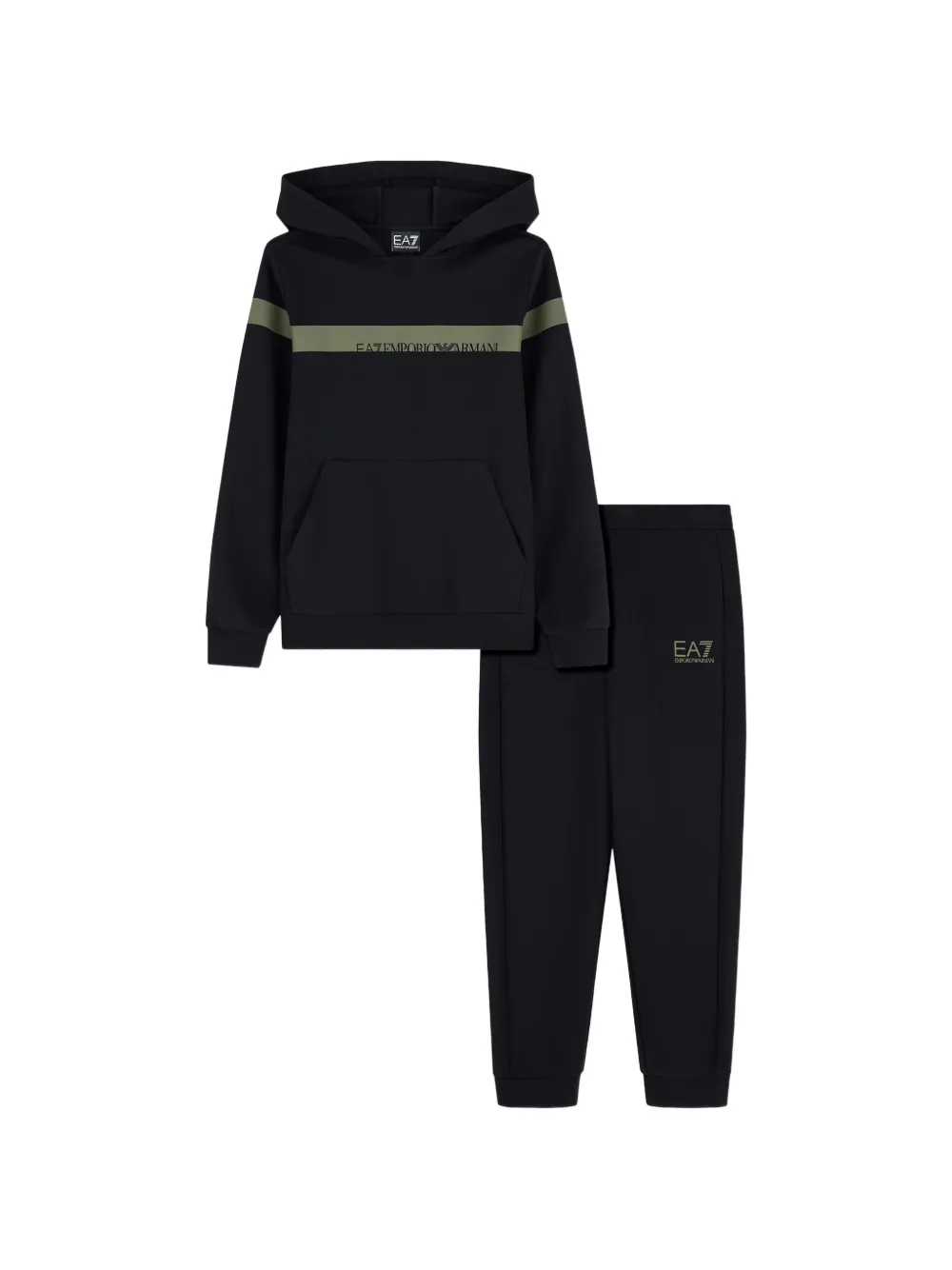 Emporio Armani Kids EA7 logo-print tracksuit - Nero