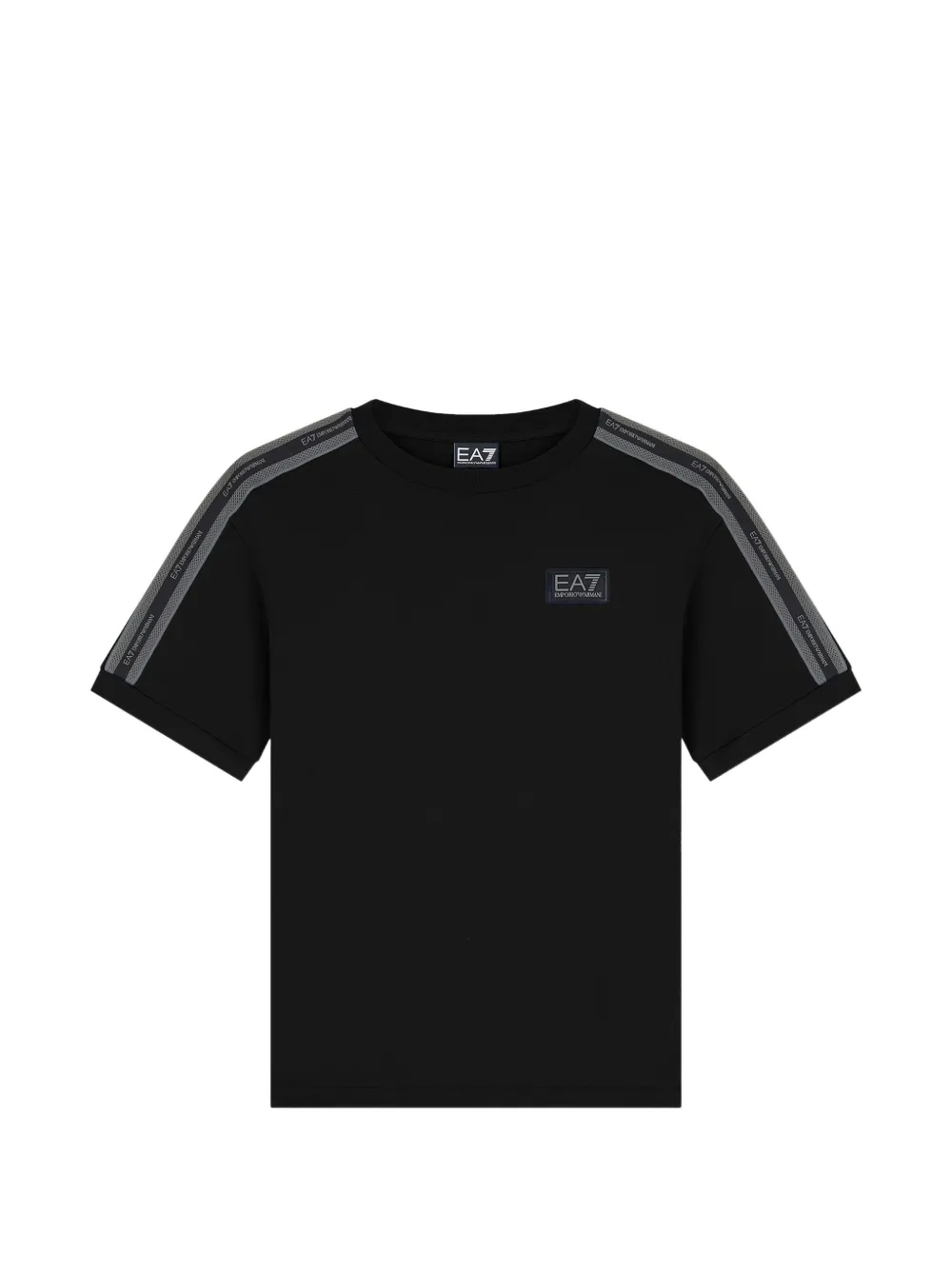 Emporio Armani Kids EA7 logo-patch tape-detail T-shirt - Nero