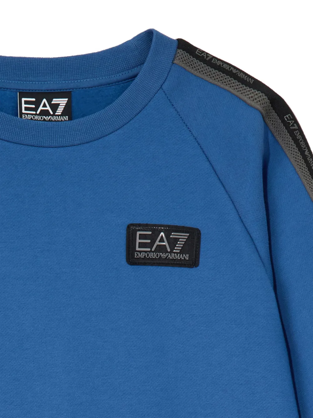 Emporio Armani Kids logo-patch raglan-sleeve sweatshirt Blauw