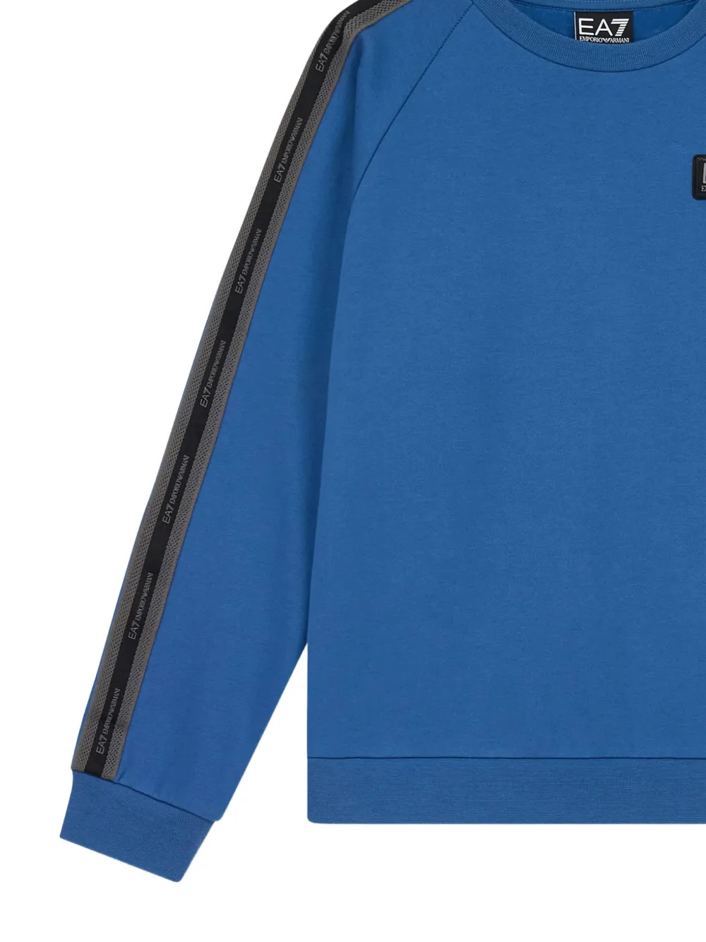 Emporio Armani Kids logo-patch raglan-sleeve sweatshirt Blauw