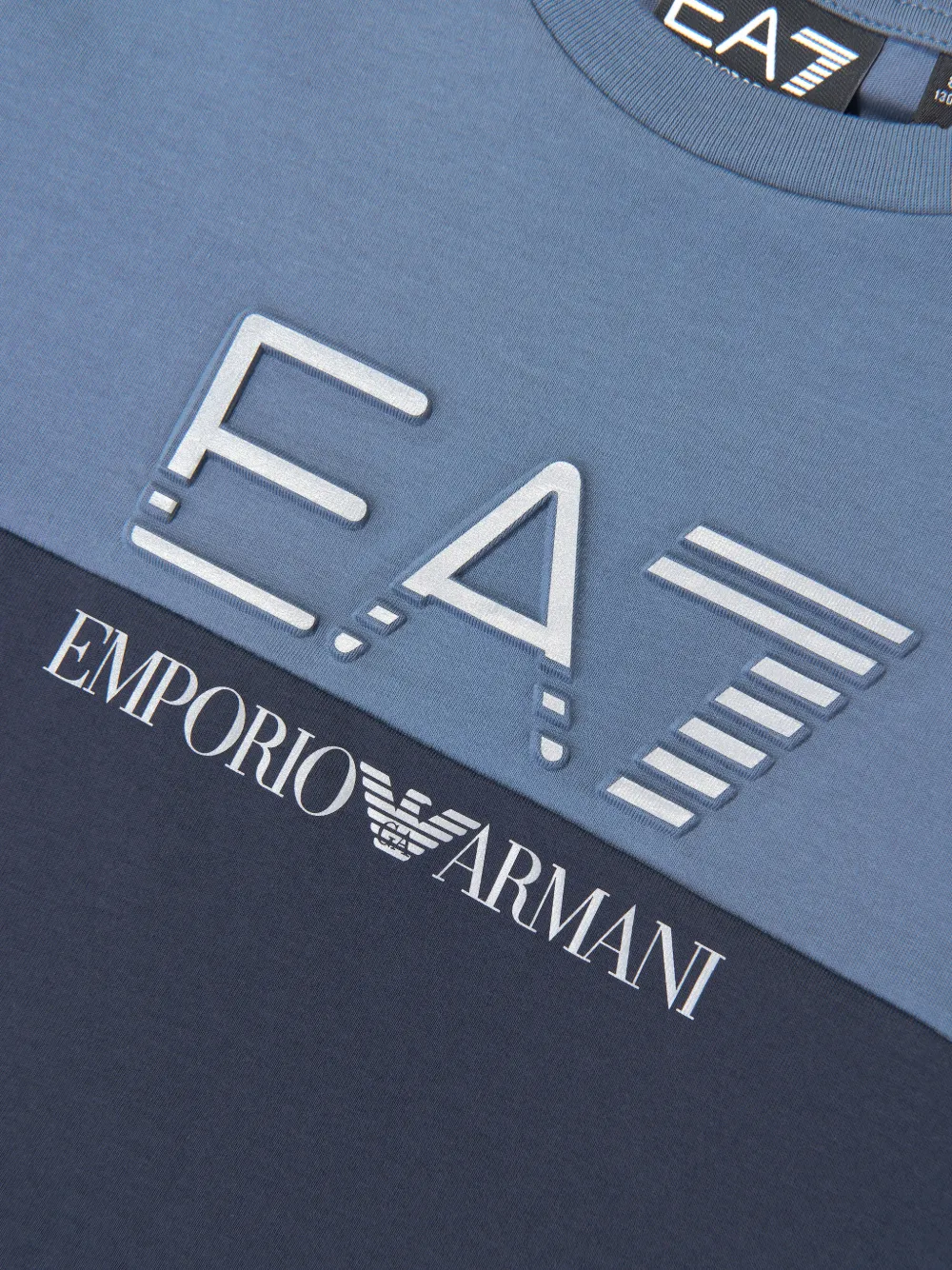 Emporio Armani Kids EA7 logo-print T-shirt Blauw