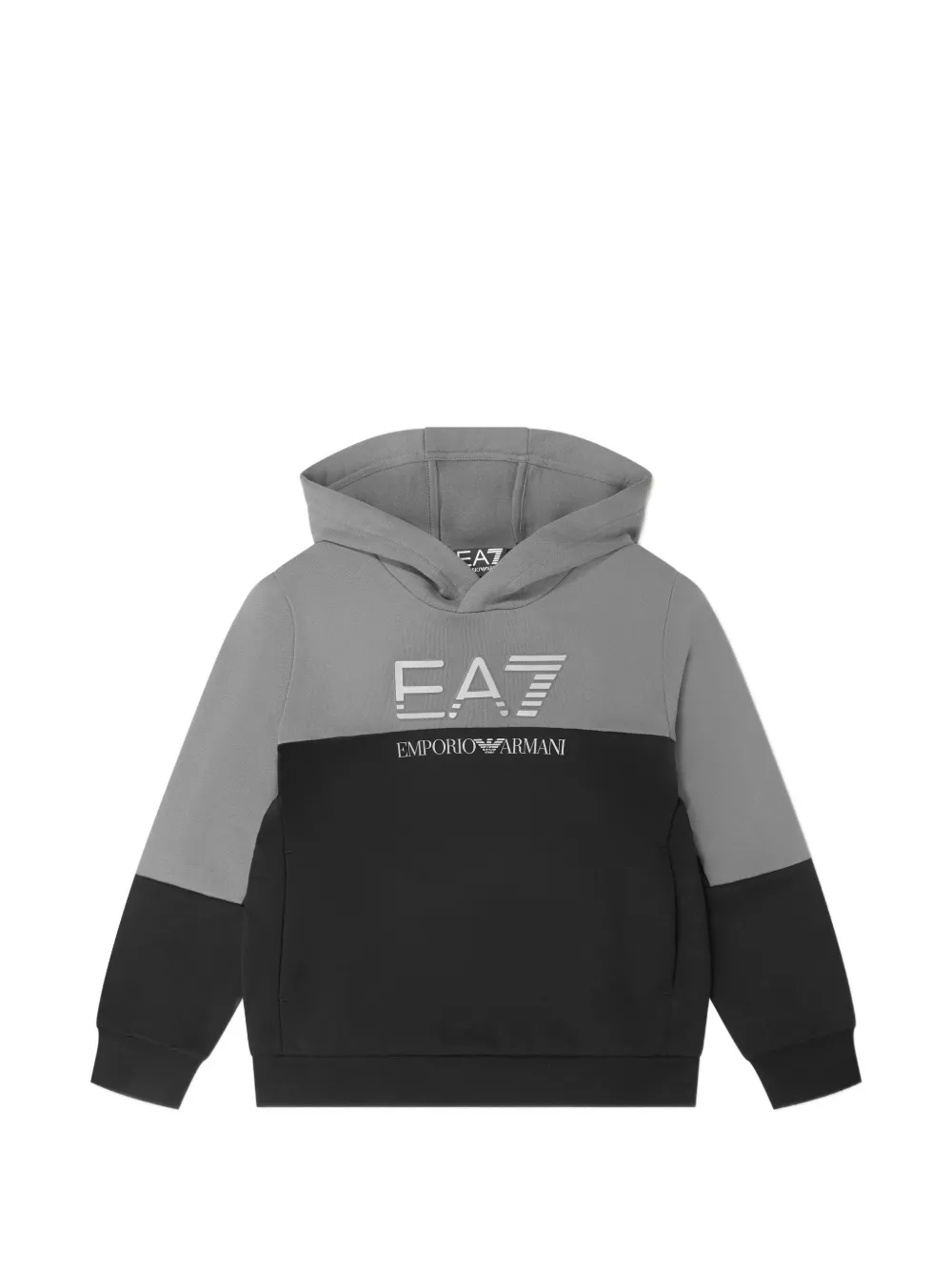 Emporio Ar i Kids EA7 logo-print colour-block hoodie Zwart