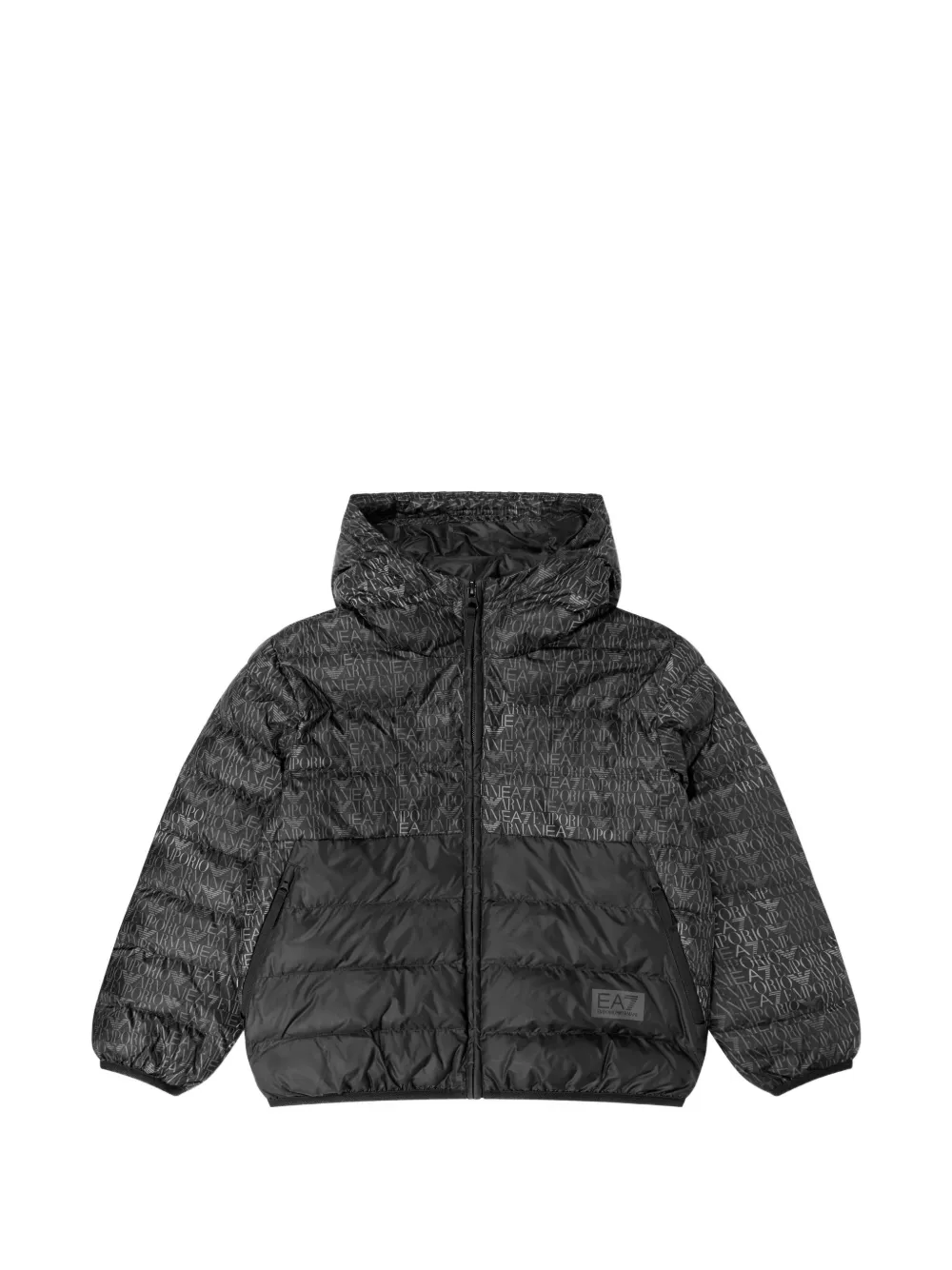 Emporio Armani Kids logo-print padded jacket - Nero