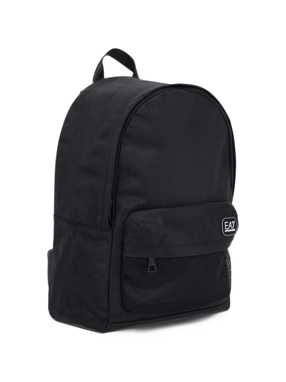 Emporio Armani Kids EA7 logo-patch mesh-pocket backpack Zwart