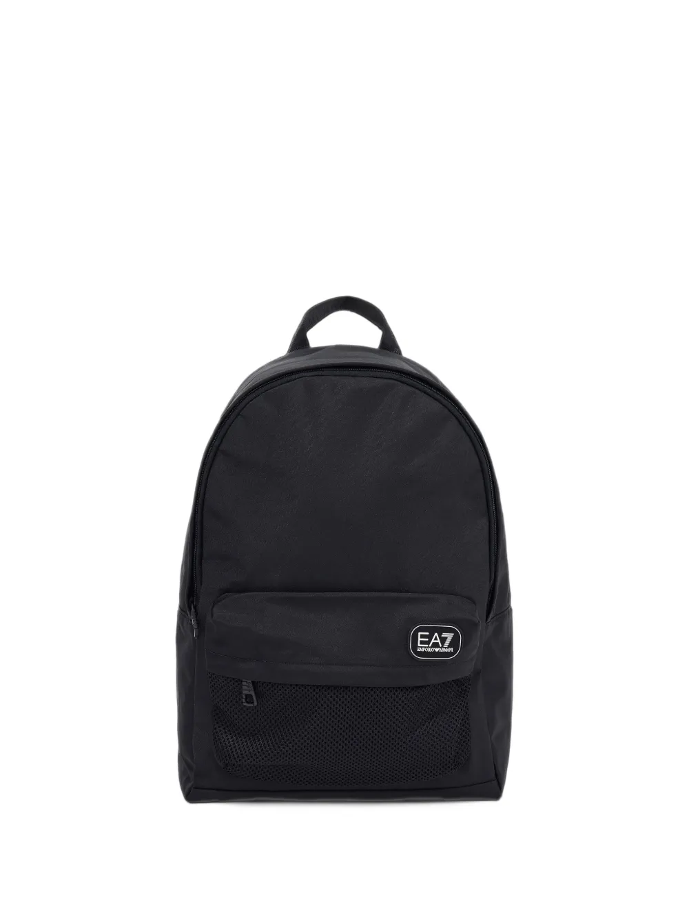 Emporio Ar i Kids EA7 logo-patch mesh-pocket backpack Zwart