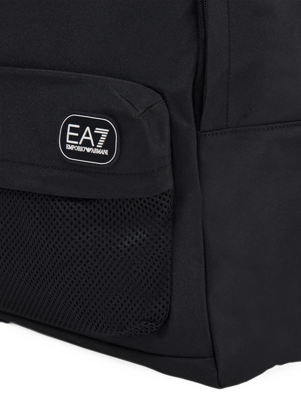 Emporio Armani Kids EA7 logo-patch mesh-pocket backpack Zwart