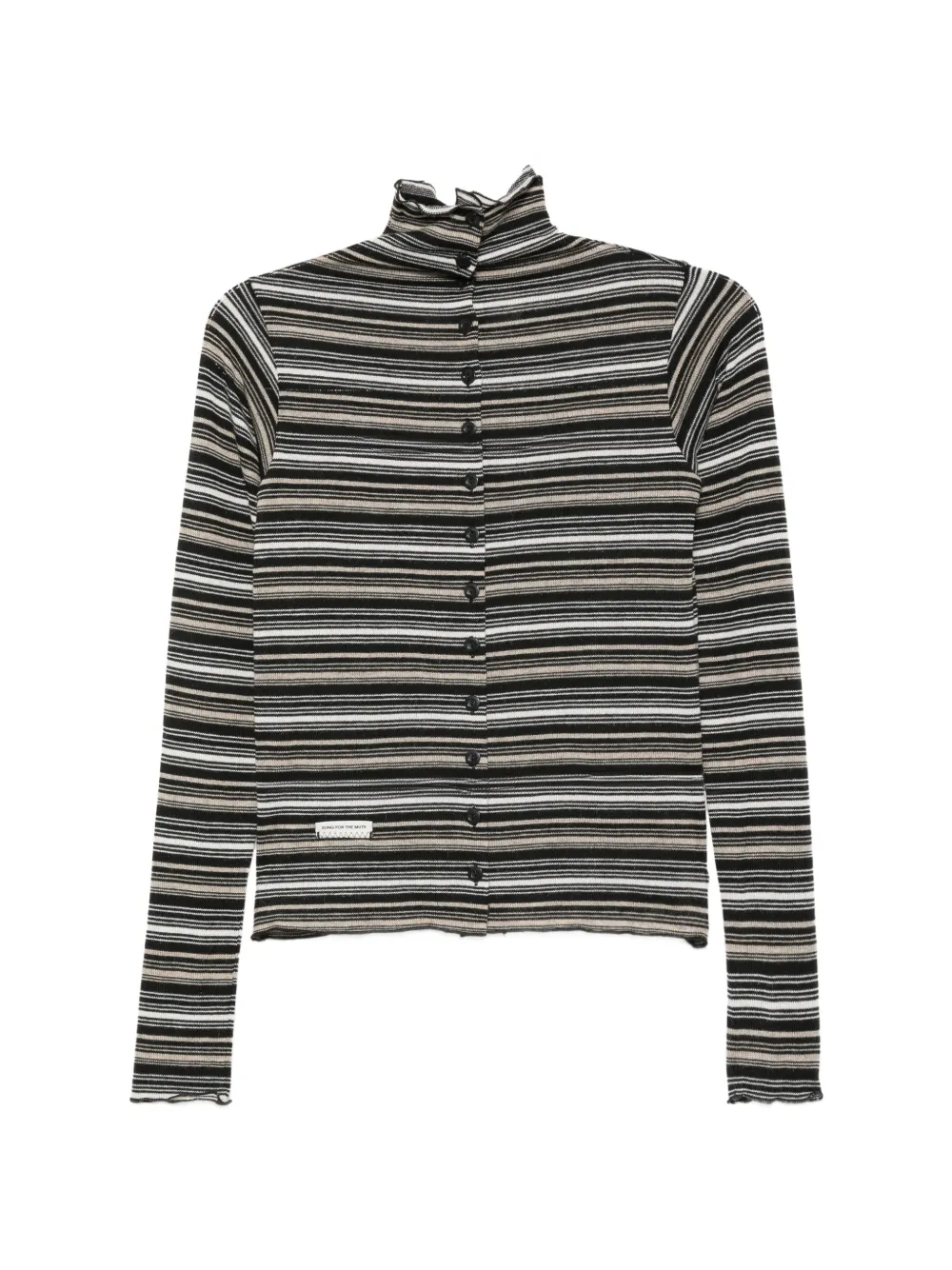 Song For The Mute Gestreifter Cardigan mit Knöpfen - Schwarz