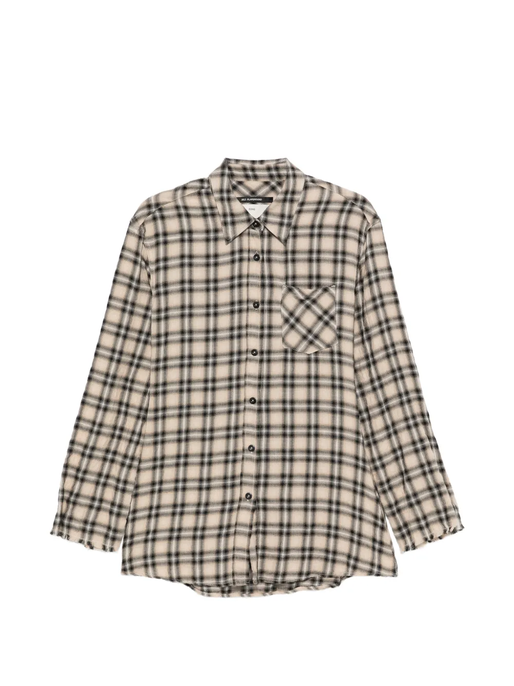 Song For The Mute check frayed-edge shirt - Nude