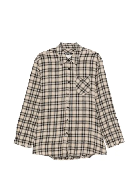 Song For The Mute check frayed-edge shirt