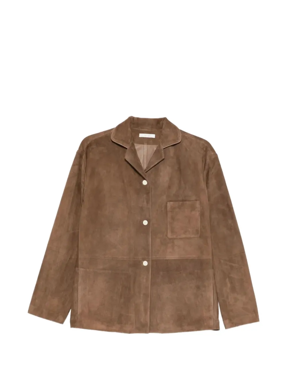 The Row Janine suede jacket - Marrone