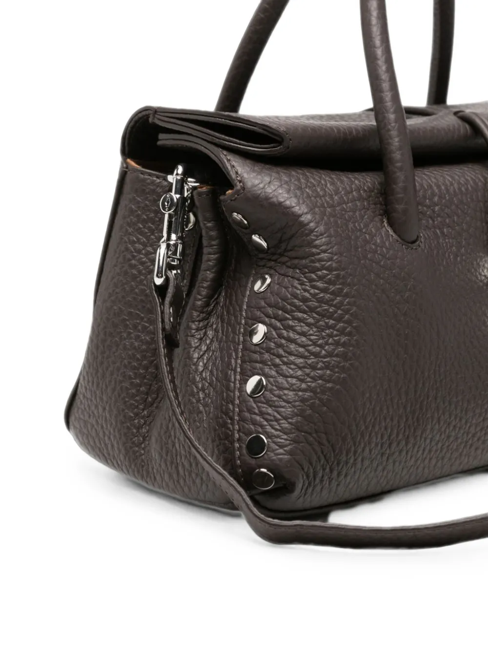 Zanellato small Dotta Centauro studded leather tote bag Bruin