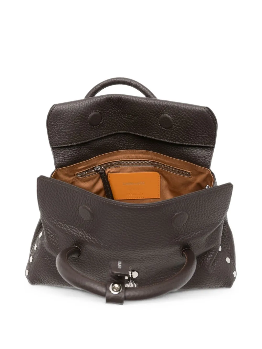 Zanellato small Dotta Centauro studded leather tote bag Bruin