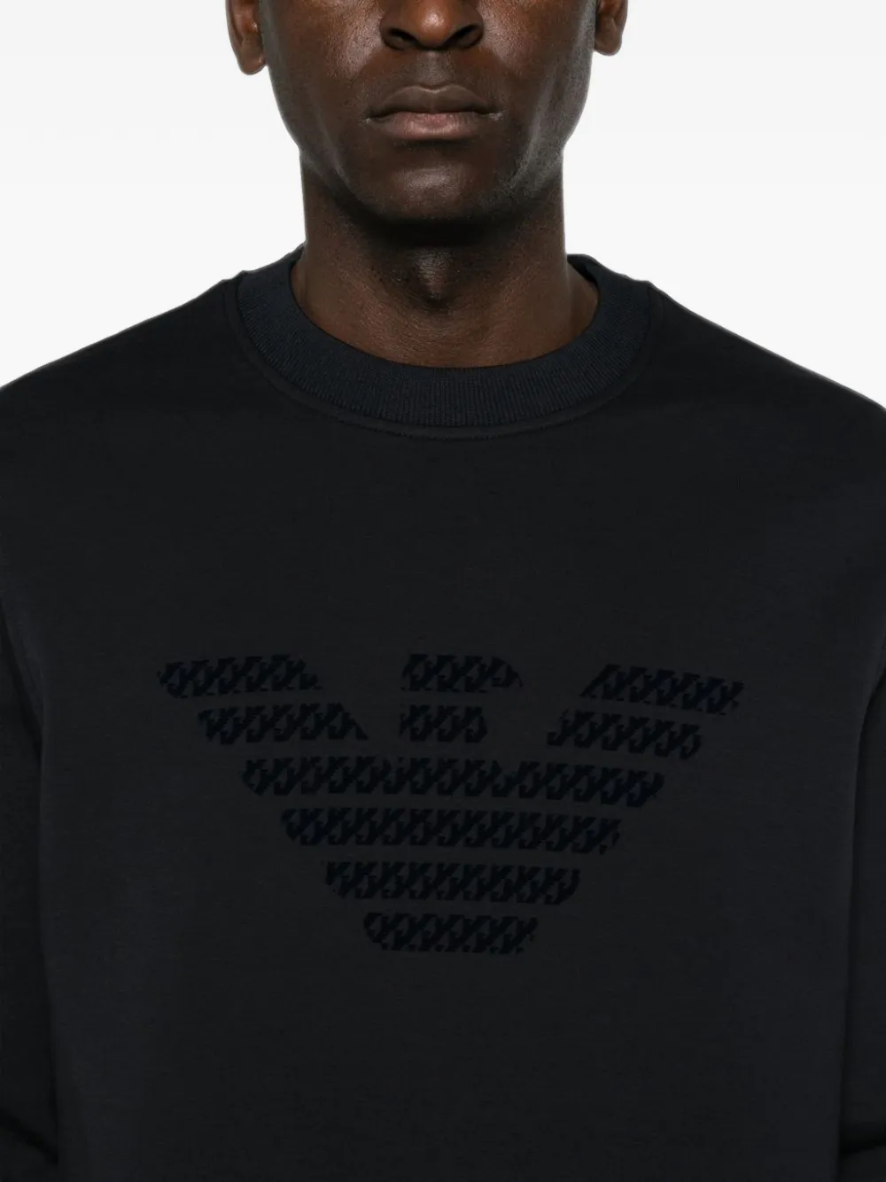 Emporio Armani Dubbele jersey sweater met logo Blauw