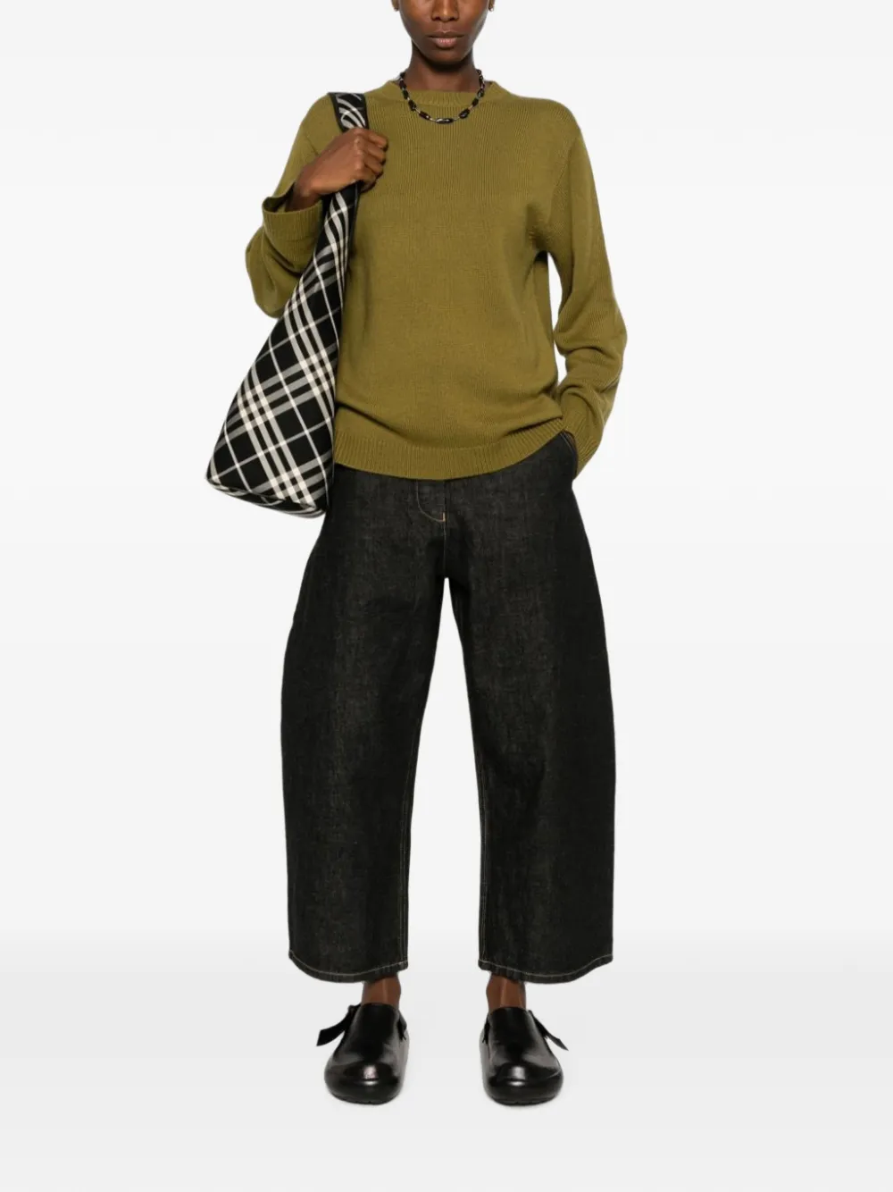 Studio Nicholson Chalco cropped wide-leg jeans Zwart