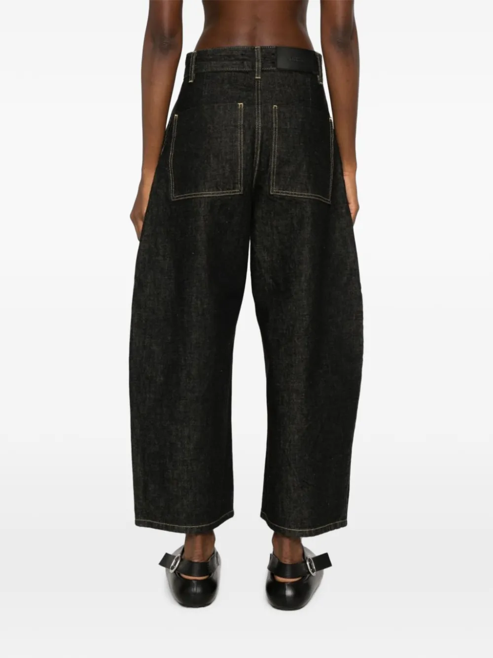 Studio Nicholson Chalco cropped wide-leg jeans Zwart