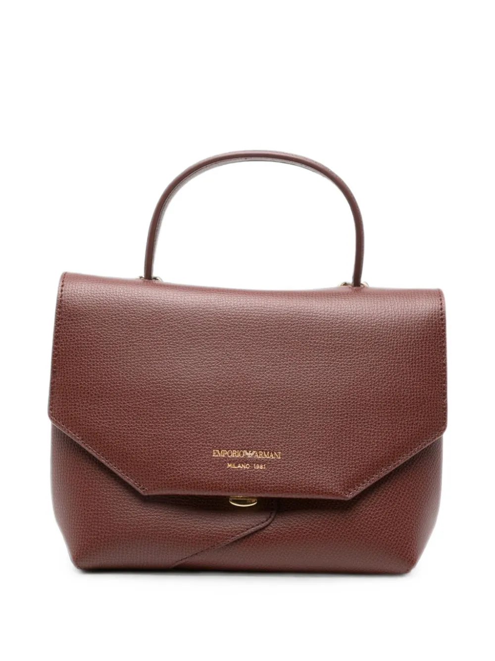 Emporio Armani sac à main en cuir grainé (1981) - Marron