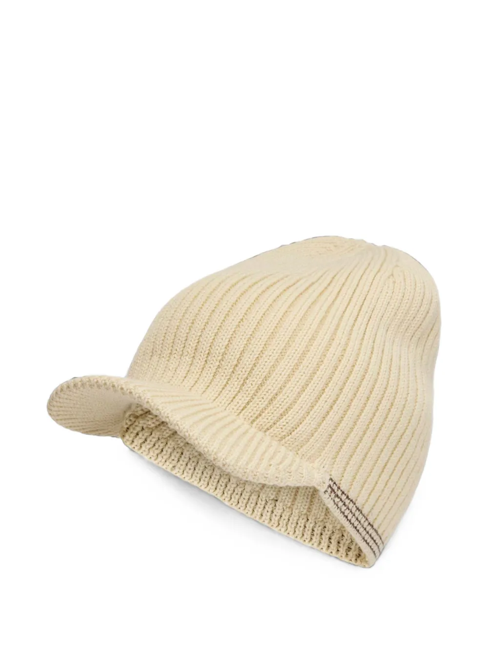 adidas Wales Bonner Y3 ribbed-knit visor beanie hat - Toni neutri