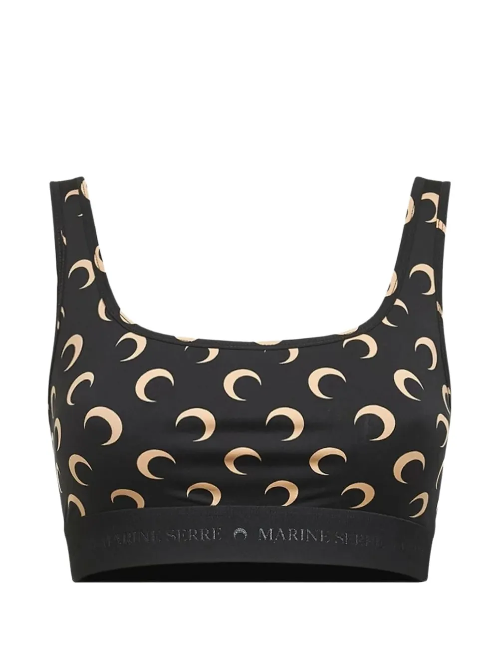 Marine Serre recycled moon jersey sport bra - Nero