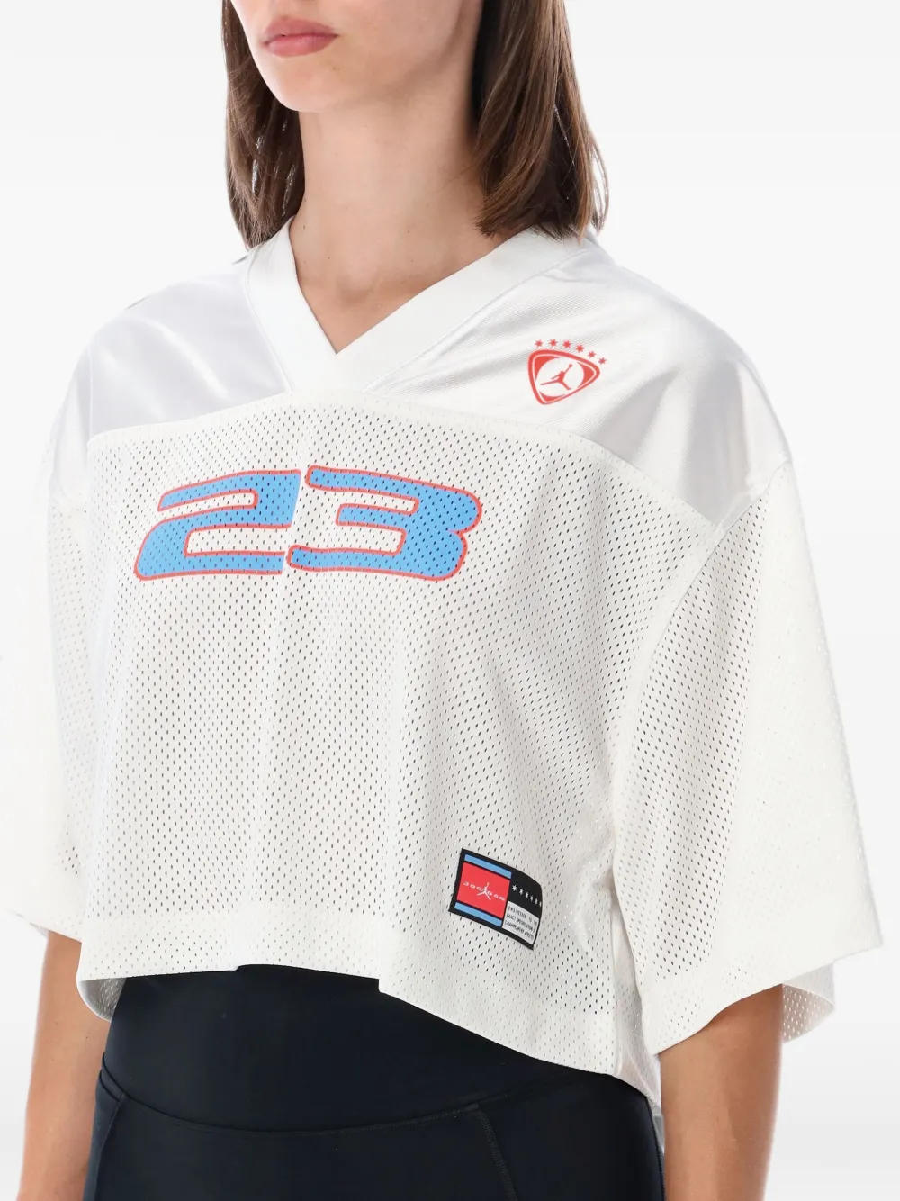 Nike Jordan Brooklyn cropped T-shirt van mesh Wit