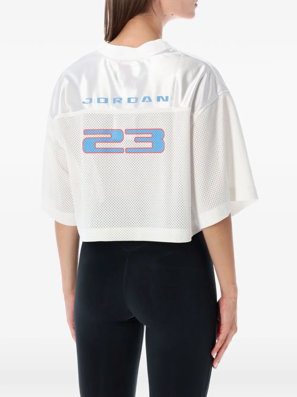 Nike Jordan Brooklyn cropped T-shirt van mesh Wit