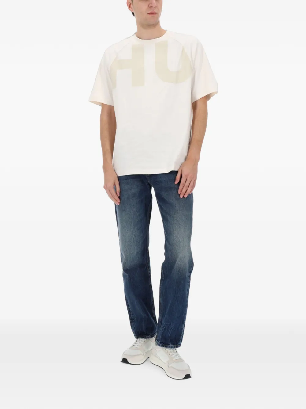 HUGO Katoenen denim jeans Blauw