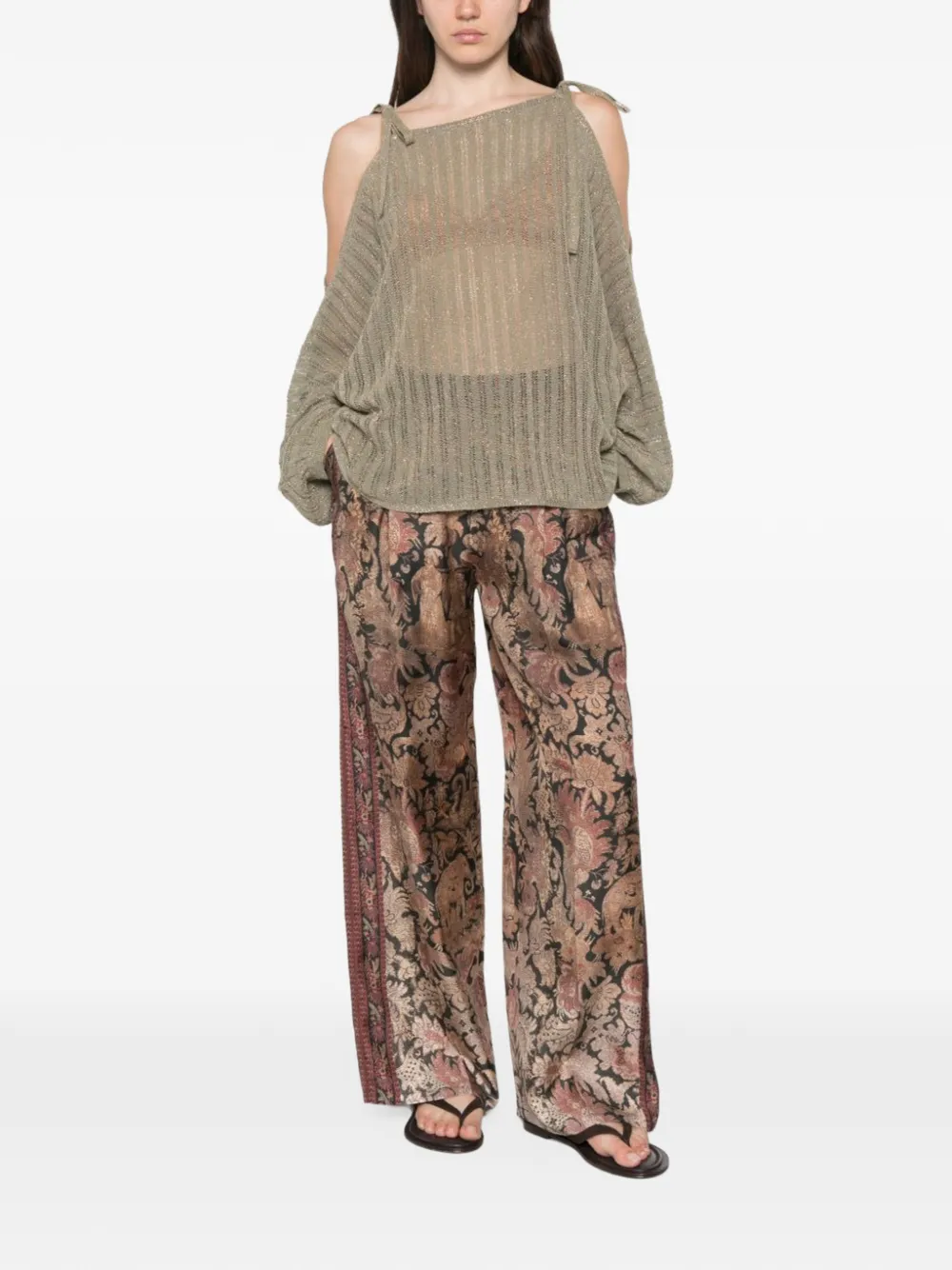 Pierre-Louis Mascia printed silk trousers Bruin
