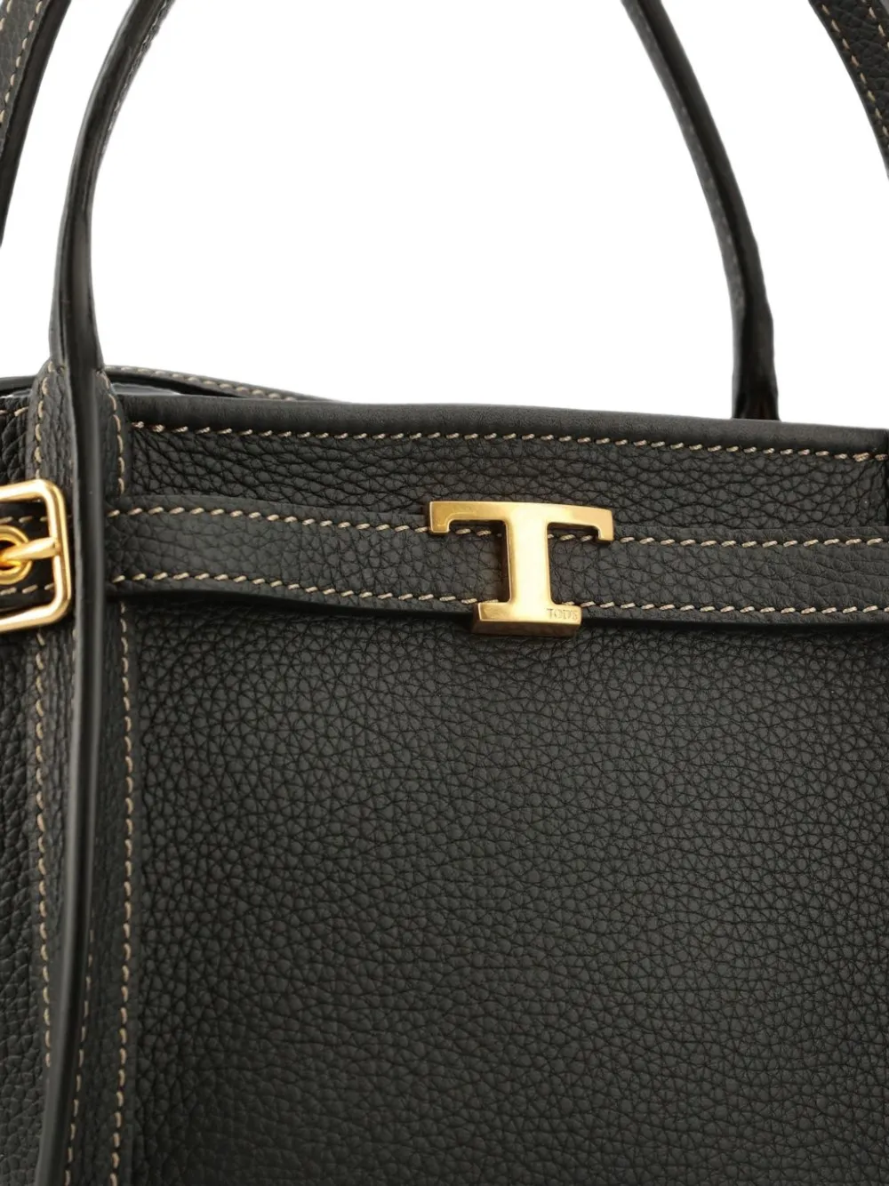 Tod's T Timeless shopper van bewerkt leer Zwart