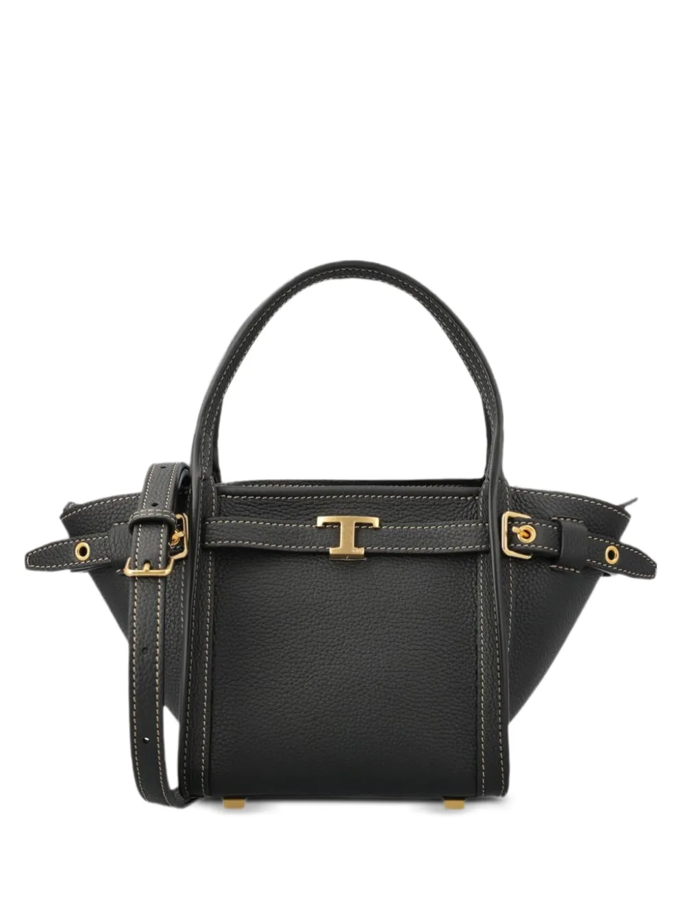 Tod's T Timeless pebbled-leather tote bag - Schwarz