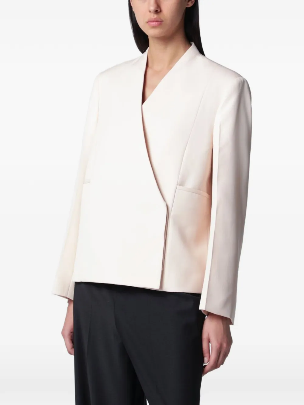Jil Sander wrap-style wool blazer - Toni neutri