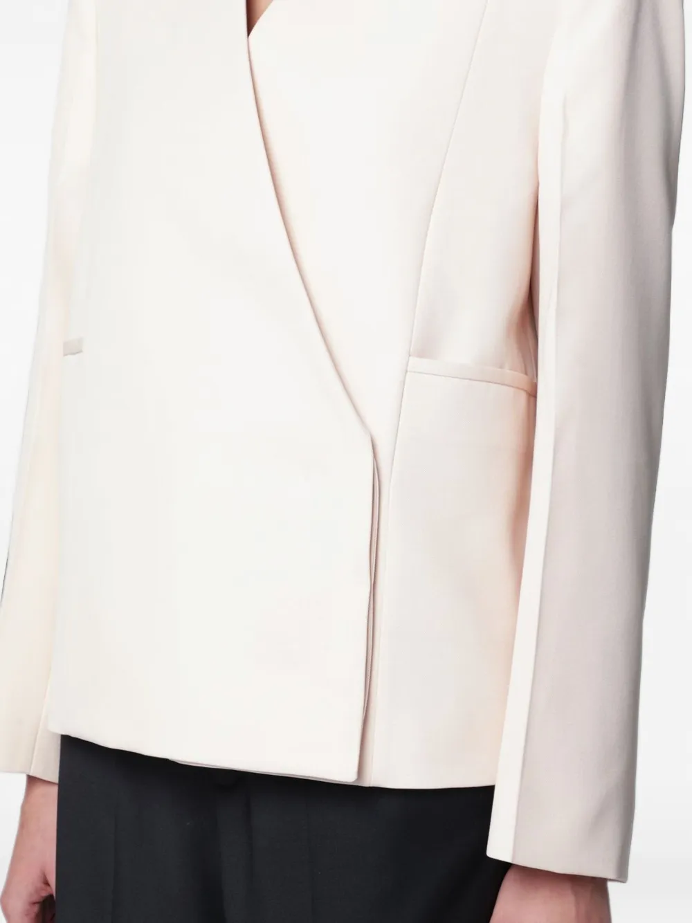 Jil Sander Wollen blazer met wikkelstijl Beige