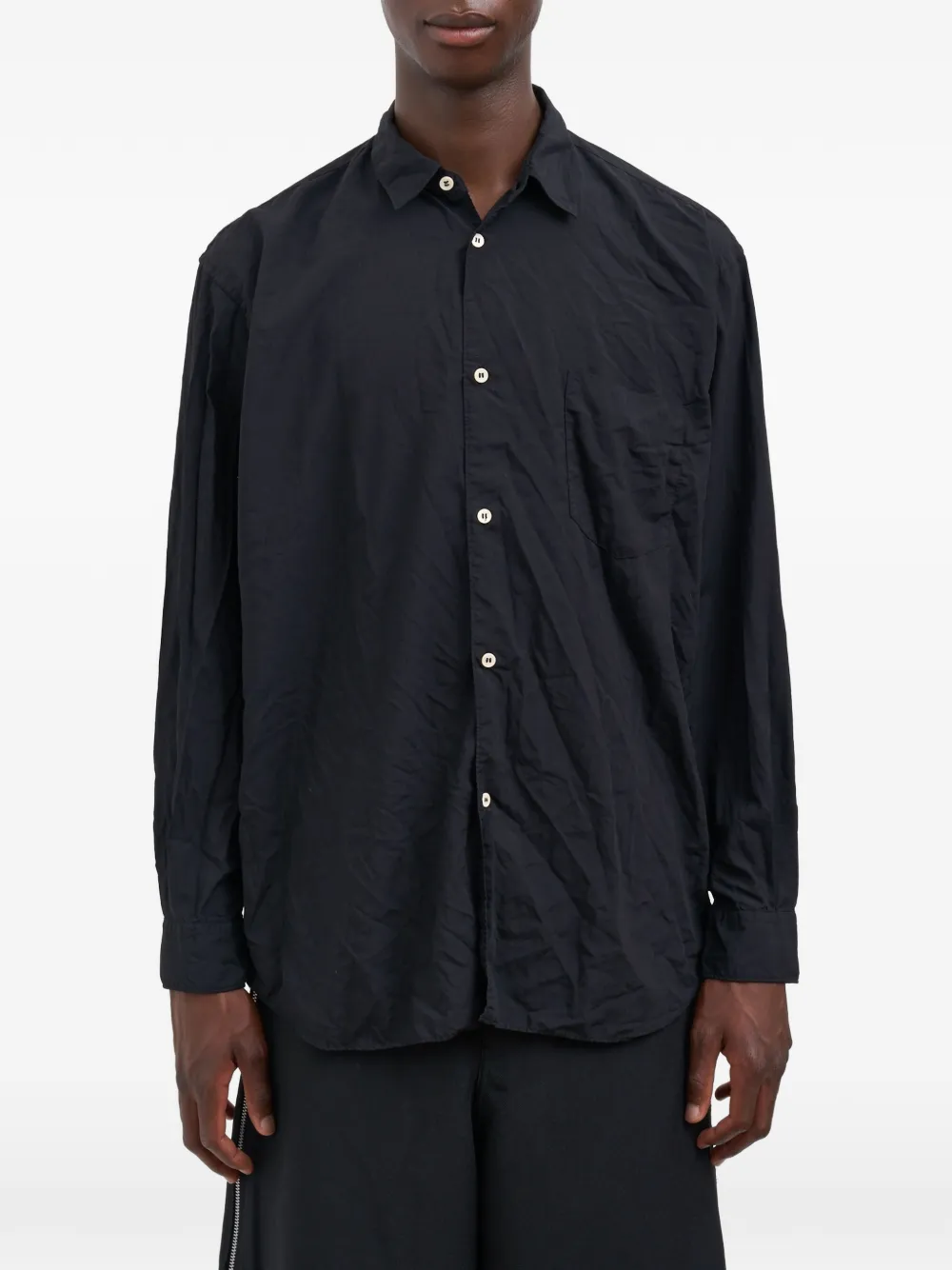 Comme Des Garçons Shirt wrinkled-effect chest-pocket shirt