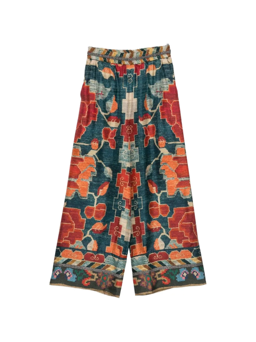 Pierre-Louis Mascia Aloe printed silk trousers