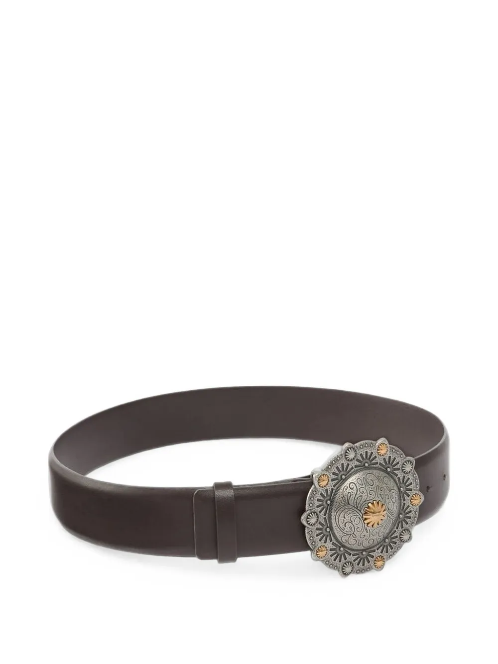 PINKO leather belt with jewel medallion, 4cm