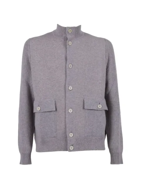 Lardini ribbed-sleeve button-up cardigan