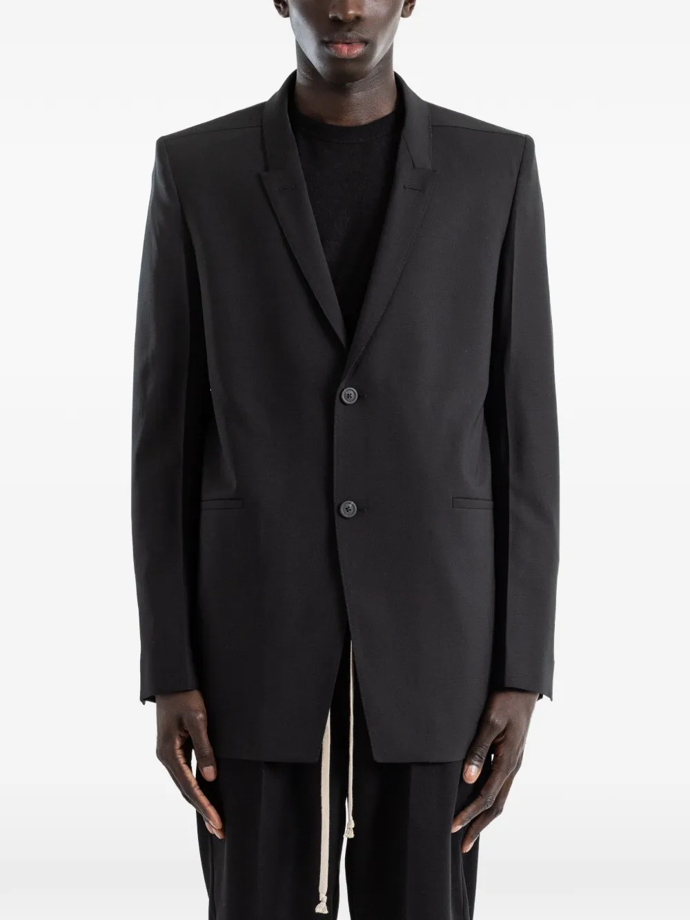 Rick Owens Concordian structured-shoulder blazer - Nero